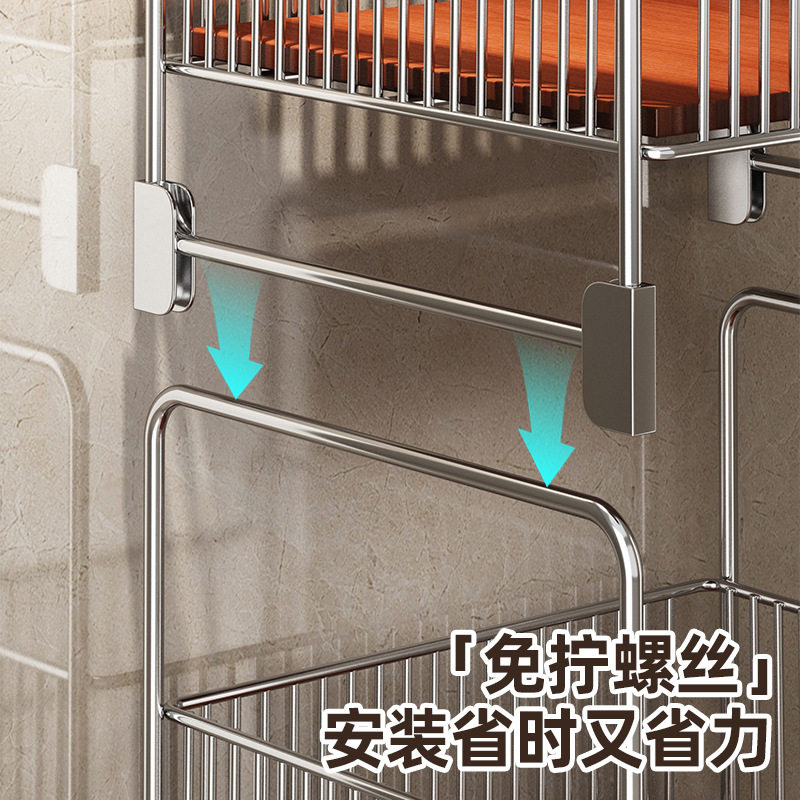 Second-Hand Dirty Clothes Basket Trolley Storage Basket Bathroom Storage Rack Floor-Standing Dirty Clothes Basket Mobile Layered Laundry Basket Wholesale