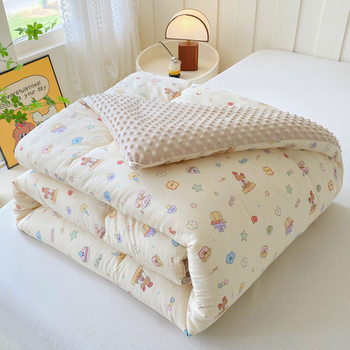 2025 New Type a Maternal and Infant Grade Pure Cotton Double-Layer Yarn Baby Velvet 210g Bean Quilt Quilt Soybean Quilt Core