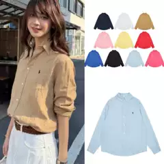 Rl Ralph Lauren Embroidered Polo Shirt with Long Sleeves, Button-Down Cardigan, Suitable for Spring and Autumn, Casual Workwear for Men and Women