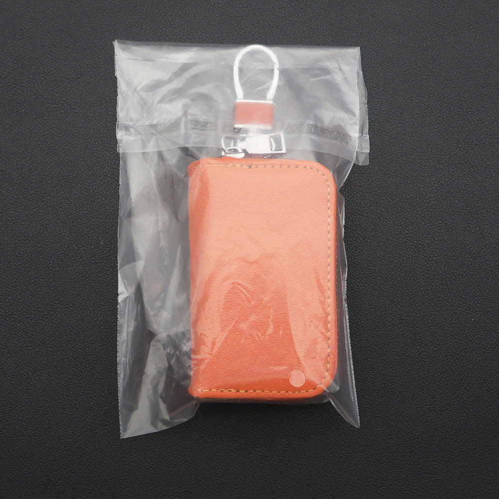 Cross-border in stock Lamb Pattern PU Leather Car Key Bag Men and Women Universal Large Capacity Waist Hanging Zipper Key Bag