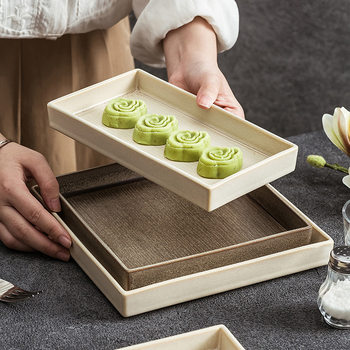 Japanese-style ceramic commercial creative rectangular dish sushi plate long plate long dish high-grade tableware