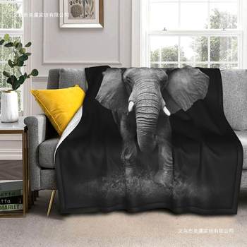 Cross-Border Animal Sofa Blanket Yak Pug Blanket Soft Warm Flannel Printed Throw Blanket