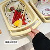 Ins Cream Drain Rack Kitchen Household Retractable Foldableing Dish Basket Dish Drain Rack Fruit Washing Basket
