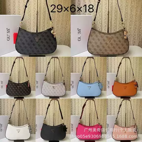 Gs Guess's New European and American Minimalist Style Mother-Daughter Bag, Underarm Solid Color Dumpling Bag with Pendant, Flip Cover, Single Shoulder Crossbody Bag