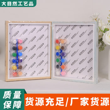 Source Factory Two-Color Handprint Couple Parent-Child DIY Table Wooden Frame Manufacturer Wholesale Two-Color Photo Frame Picture Frame