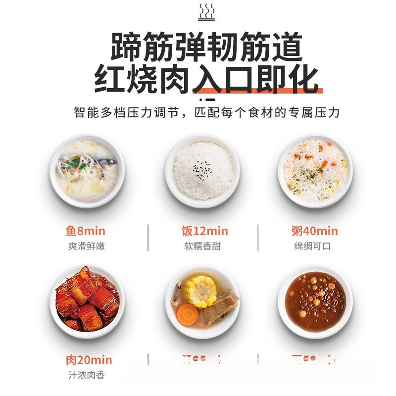 Supor 2024 New Model Electric Pressure Cooker for Home Use, Large Capacity 5L, New Smart Dual Pot Rice Cooker Pressure Cooker