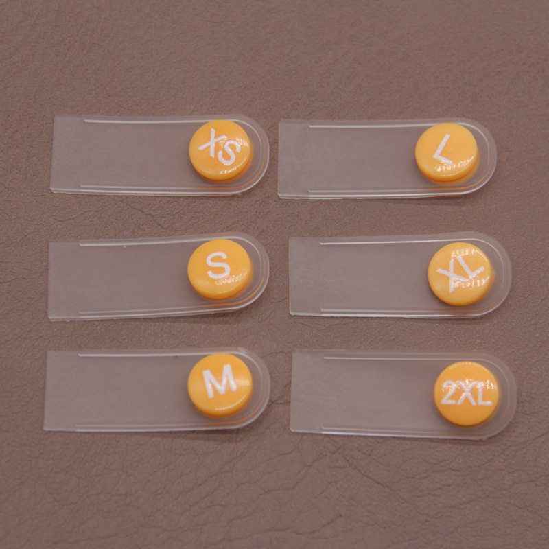 Factory wholesale clothing size buckle letter code change code label removable wash mark accessories round two-in-one button