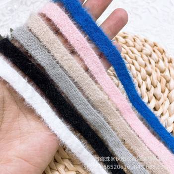 Factory spot autumn and winter imitation mink hair webbing rabbit hair knitting belt single layer flat webbing clothing accessories diy accessories