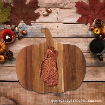 Solid Wood Irregular Cutting Board Acacia Wood Halloween Pizza Cutting Board Creative Wooden Pumpkin Fruit Bread Tray