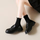 Mei Manlin British Style Soft Bottom Lace-up Small Leather Shoes New Retro Two-wear Single-layer Shoes Women's Thick Bottom Loafers
