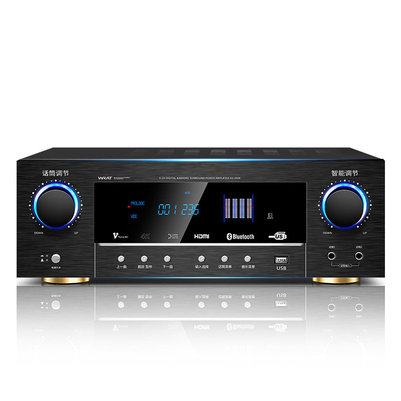 Power amplifier 5.1 home high-power professional Bluetooth HIFI fever subwoofer home theater amplifier