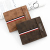 European and American style frosted men's short wallet large capacity tri-fold bag coin pocket multi-card Men's hinge wallet
