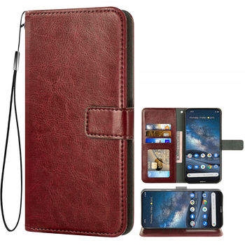 Suitable for Nokia Nokia8.3 a generation of magnetic bracket wallet Crazy Horse pattern mobile phone protection leather case