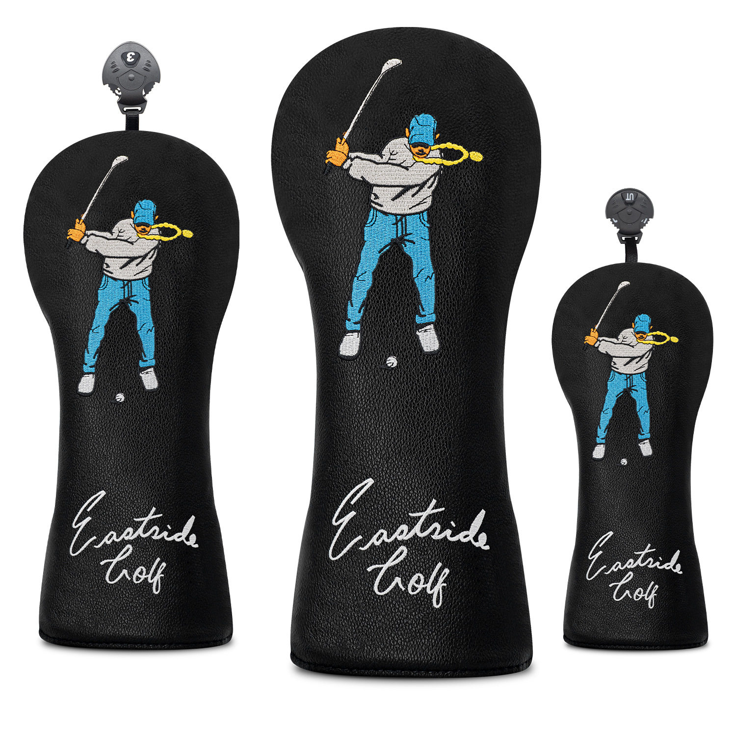 Eastside Golf ผ้าคลุมป้องกันไม้กอล์ฟ ผ้าคลุมไม้เบอร์ 1 ชุดครบเซ็ตหัวไม้กอล์ฟ 135Ut