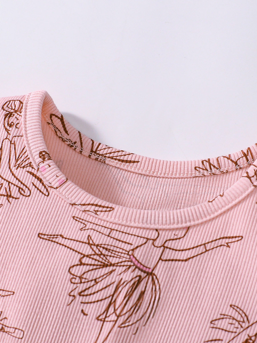 Girls' New Summer Short-Sleeve Printed Princess Dress from Source Factory