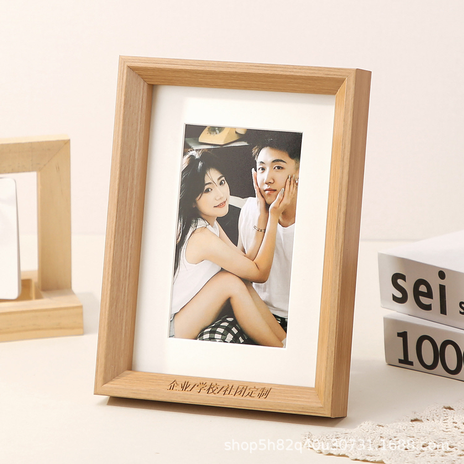 Customized Photo Frame Logo Photo Printing and Lettering Wooden Table 678 10inch A4 Simple Calligraphy Picture Frame Wholesale