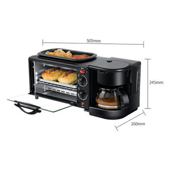 Three-In-One Breakfast Machine Fried Coffee Electric Oven Factory Foreign Trade Export Multi-Function Electric Oven