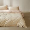 Designer High-Count, High-Density 100S Long-Staple Cotton Pure Cotton Brushed Wide-Brimmed Four-Piece Set of Pure Cotton Pure Color Double Bedding