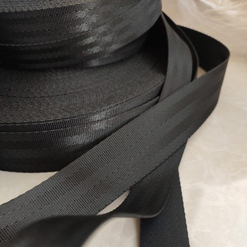Manufacturer Wholesale Imitation Nylon Seatbelt Pattern Webbing Black Car Seatbelt Pattern Five Diagonal Weave Industrial Style Braiding