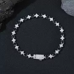 6mm Star Zircon Tennis Necklace Hip-Hop Men's Jewelry Trendy Accessories Bracelet Wholesale European and American Cross-Border Hot Selling