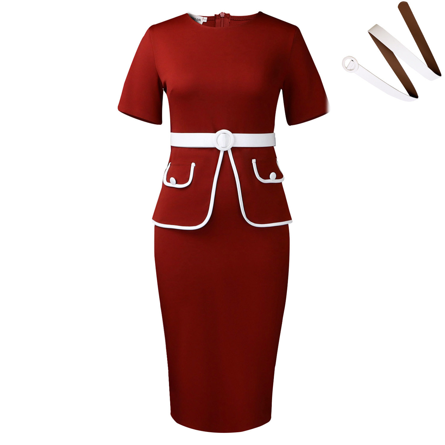 Elegant Plus Size Bodycon Dress for Women Short Sleeve Stretch Fabric Stylish Design Perfect for Office or Casual