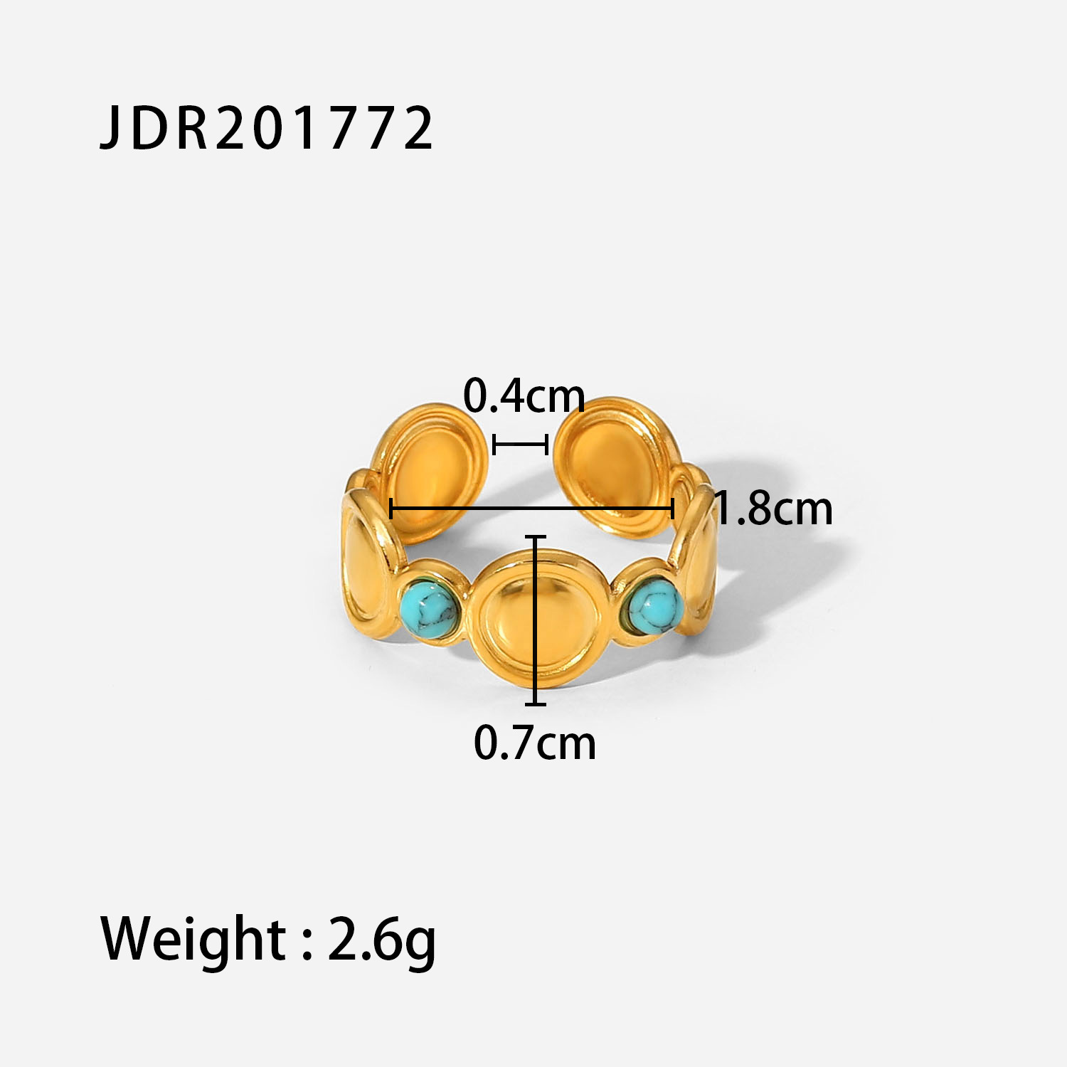 杰鼎饰品欧美复古不锈钢宝石戒指18k镀金指环批发首饰中古rings女
