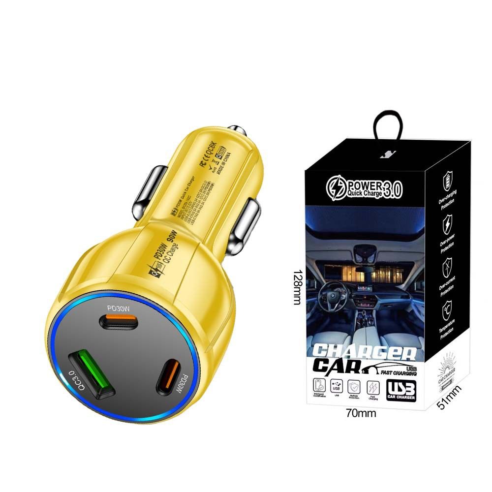 Multi-Port Pd USB Car Charging Mobile Phone Type-C Adapter Qc3.0 Fast Car Charging