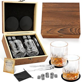 Manufacturer's Popular Whiskey Glass Set 2 Cups 8 Stone Wooden Box Granite Ice Stone Set Various Wine Glasses