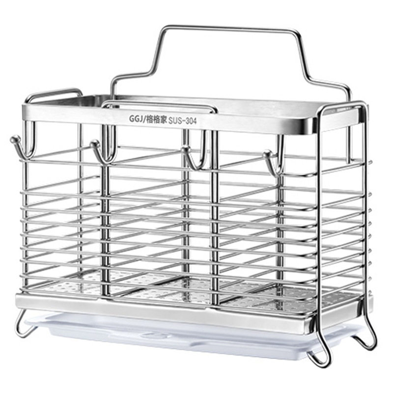 304 Stainless Steel Chopstick Holder Multifunctional Chopstick Cage Kitchen Wall-Mounted Chopstick Storage Rack No-Drill Shelf