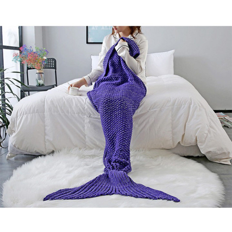 New Summer Imitation Cashmere Blanket Mermaid Blanket Office Sofa Blanket Thickened Knitted Air Conditioning Blanket Mattress