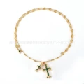 Gold green diamond necklace