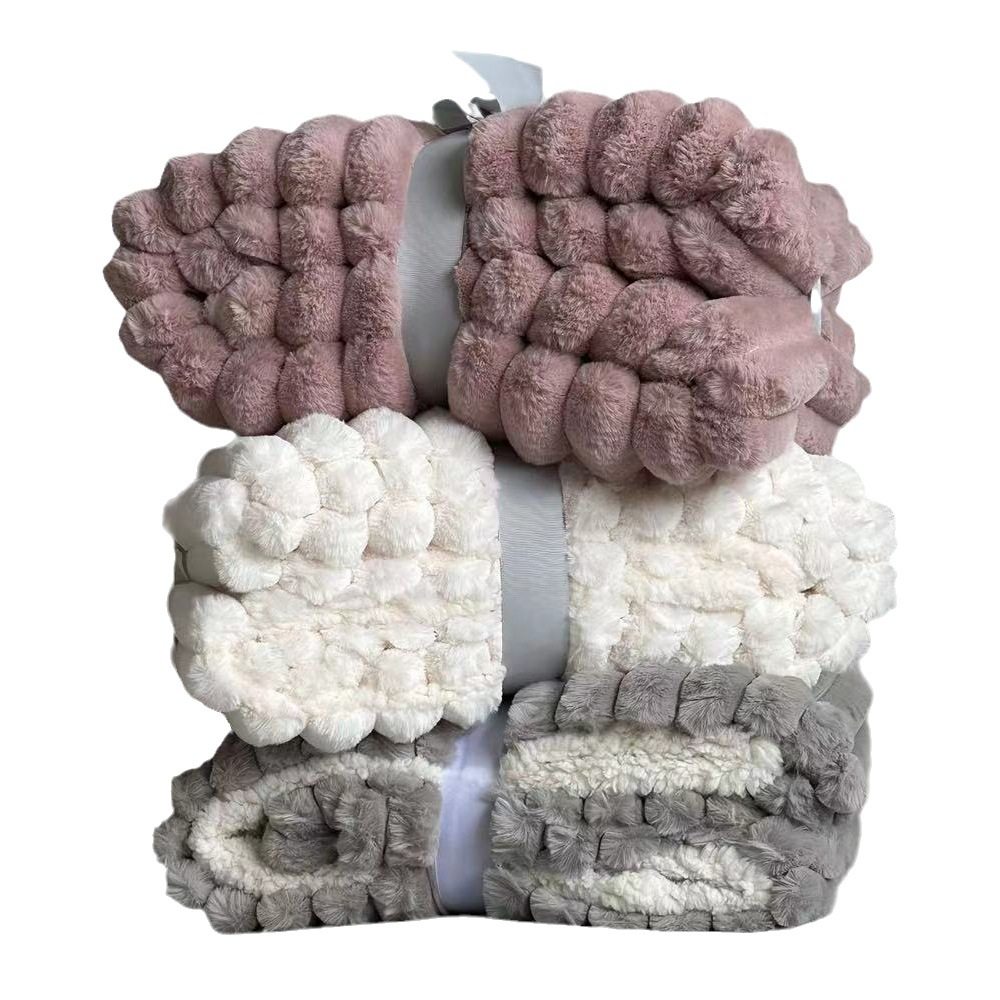 Tuscan Blanket Imitation Rabbit Blanket Bubble Velvet Blanket Double-sided Thickened Office Nap Blanket Sofa Cover Blanket