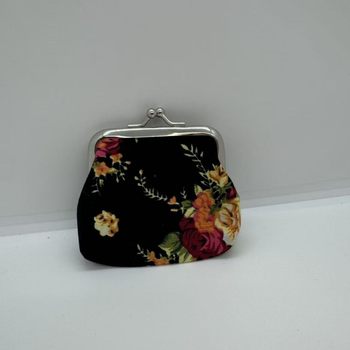 European and American Retro Canvas Rose Mini Coin Purse Women's Buckle Coin Bag Cute Small Wallet Factory Direct Supply
