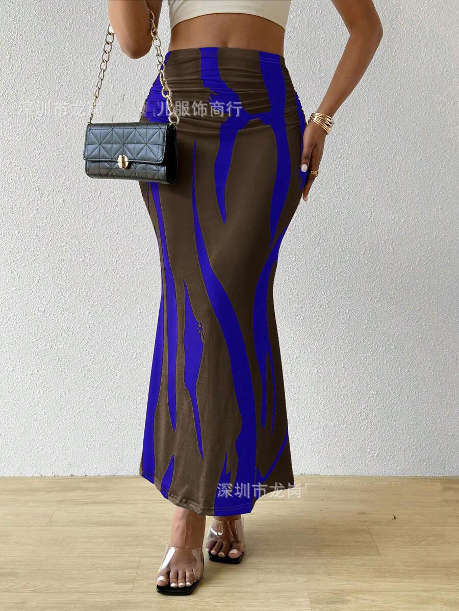 High Waisted Pencil Skirt Slimming Zebra Print Fishtail Design Comfortable Fit Perfect for Parties and Events