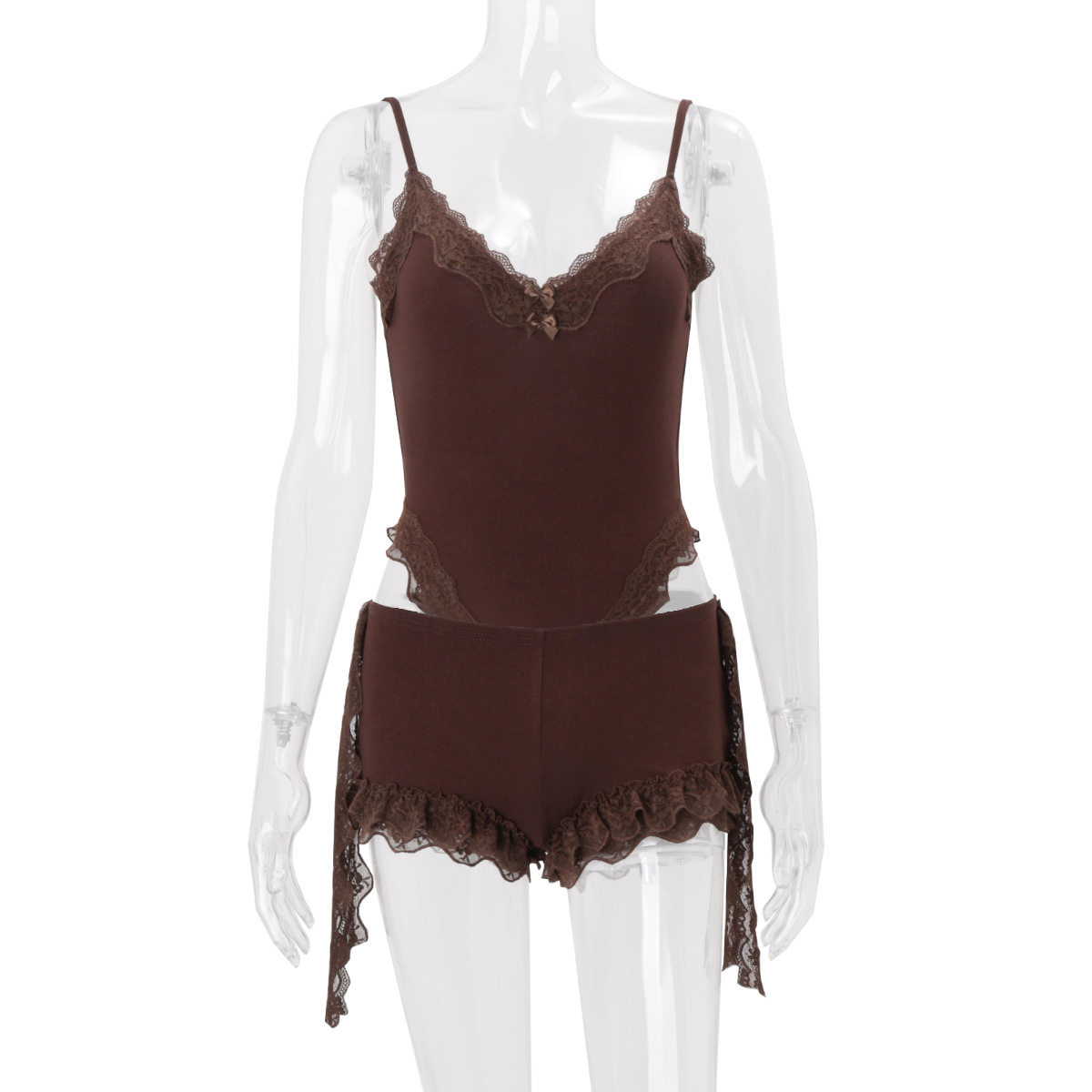 Womens Lace Trim Sexy Cami Romper American Style Spring Collection Trendy Design Wholesale Available