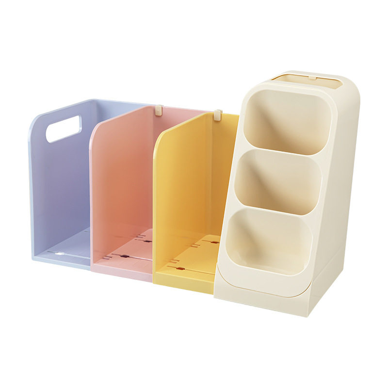 Desktop Storage Box Drawer-Type Multi-Functional Telescopic Bookshelf Student Desk Stationery Sundries Book Organization Storage Rack