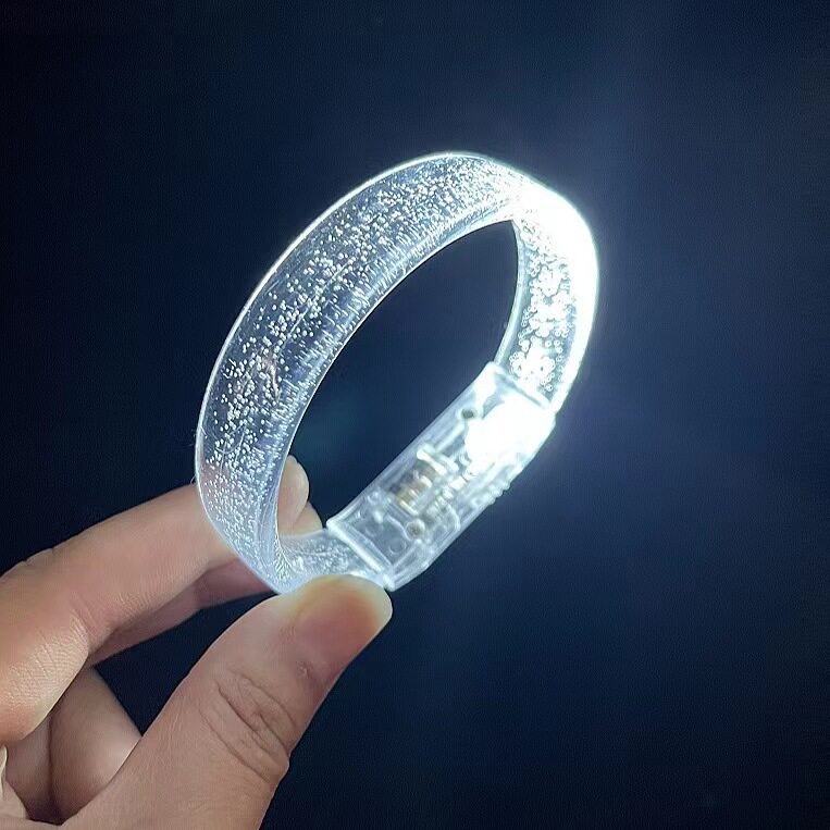 新款儿童装饰发光宽手镯首饰气泡荧光手环可私制LOGO地推玩具礼物