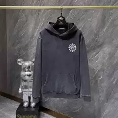 Cross-Border Chromehear New Model Kroma Horse Sanskrit Colorful Cross Washed Vintage Style Unisex Hooded Sweatshirt