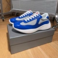 Royal blue patent leather with gray mesh