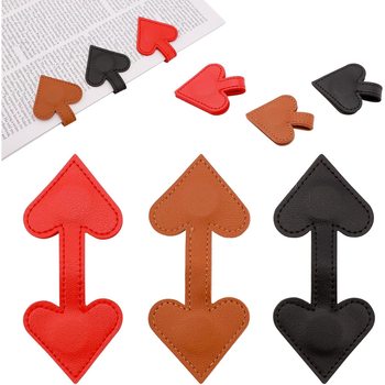 Leather Magnetic Heart Bookmark 3 Pc Heart Bookmark Magnet Bookmark Holder Gift for Women and Children