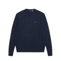 Navy blue with red label