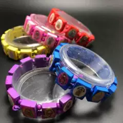 Natural Wooden Children's Elastic Bracelets with Oil-Drip Colorful Cartoon Beads, Aliexpress Foreign Trade Accessories