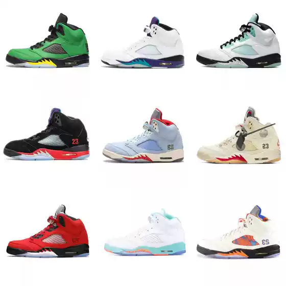 Cross-Border Aj5 Comfortable Versatile Mid-Top Retro Basketball Shoes Non-Slip Breathable Casual Shoes Putian Shoes Jordan 5 Sneakers