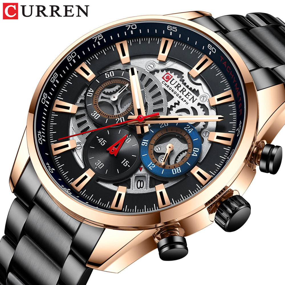 Curren Carreen Men's Business Steel Band Watch Quartz Calendar Six-pin Multifunctional Men's Watch 8391watch