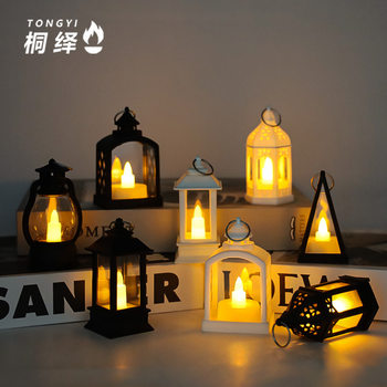 Retro electronic candle craft wind lamp led candle lamp camping lamp script killing atmosphere lamp Halloween portable lamp