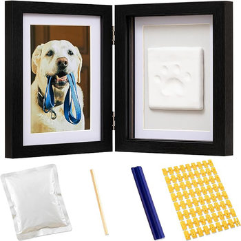 Wooden Photo Frame Pet Foldableing Commemorative Growth Ink Mud Storage Box Ornaments Letter Style Hand and Foot Print Painting DIY Wholesale