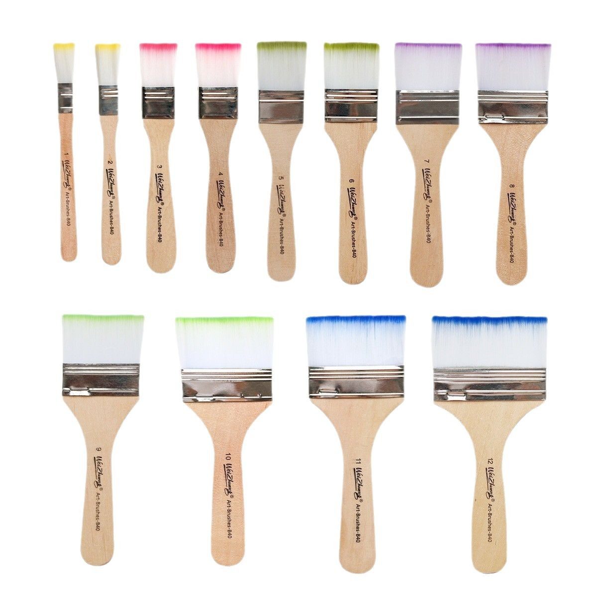 Factory direct sales six-color nylon plate brush oil painting brush barbecue brush plate brush paint brush dust cleaning small brush