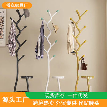 Living Room Coat Rack, Household Multi-Functional Clothes Drying Rack, Bedroom Door Bag Rack, Metal Slate Clothes Rack Storage Rack
