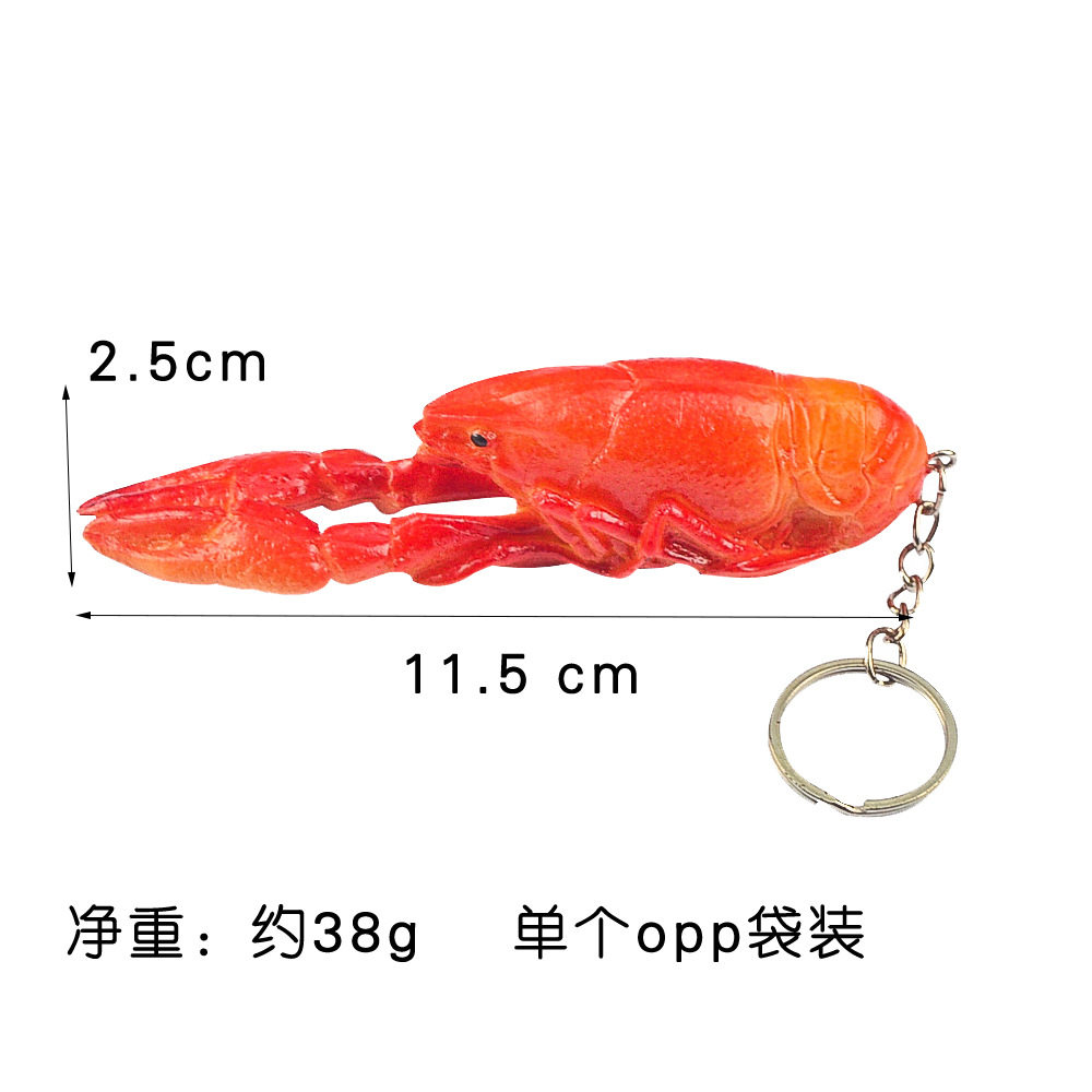 Crayfish Keychain Pendant Simulation Food Model Stereo Spicy Crayfish Props Ornaments Promotional Gifts