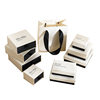 In stock wholesale exquisite ring box earrings jewelry packaging box necklace earrings simple white and black matching jewelry box